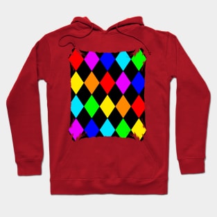 Multicolor Harlequin Pattern - Diamond Pattern Hoodie